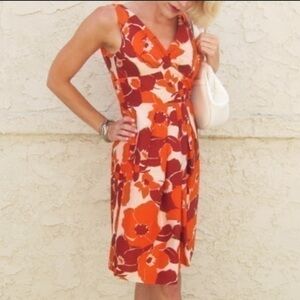 Banana Republic Silk floral orange dress size 2